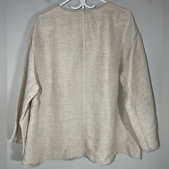 Lafayette 148 New York Linen Open Front Jacket Blazer size XL - Picture 6 of 8